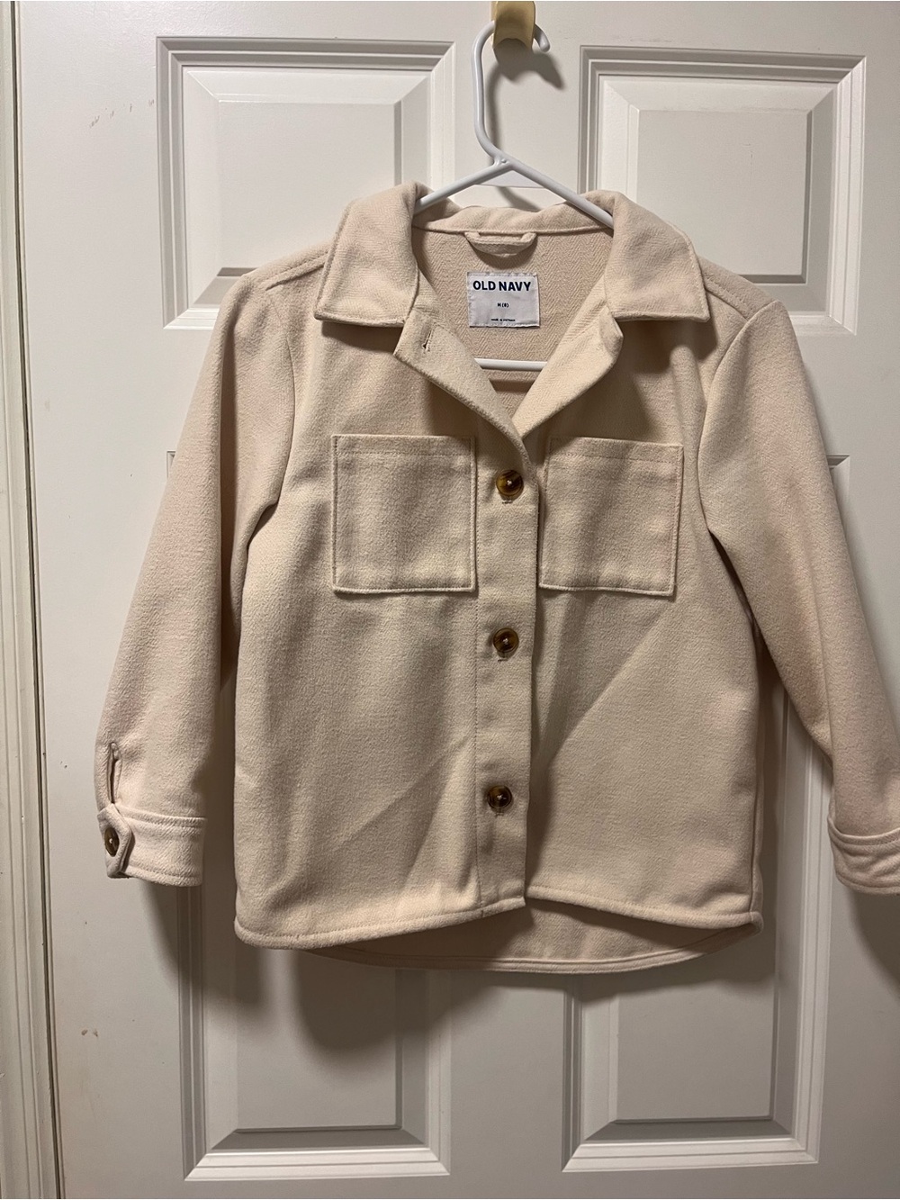 Old Navy Cream Button-Front Fleece Shacket